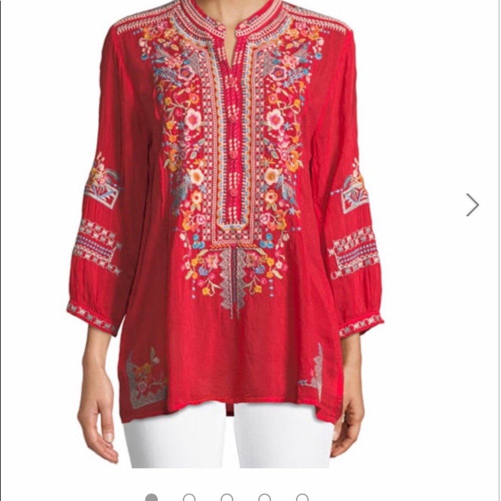 Bethanie 3/4-Sleeve Embroidered Tunic